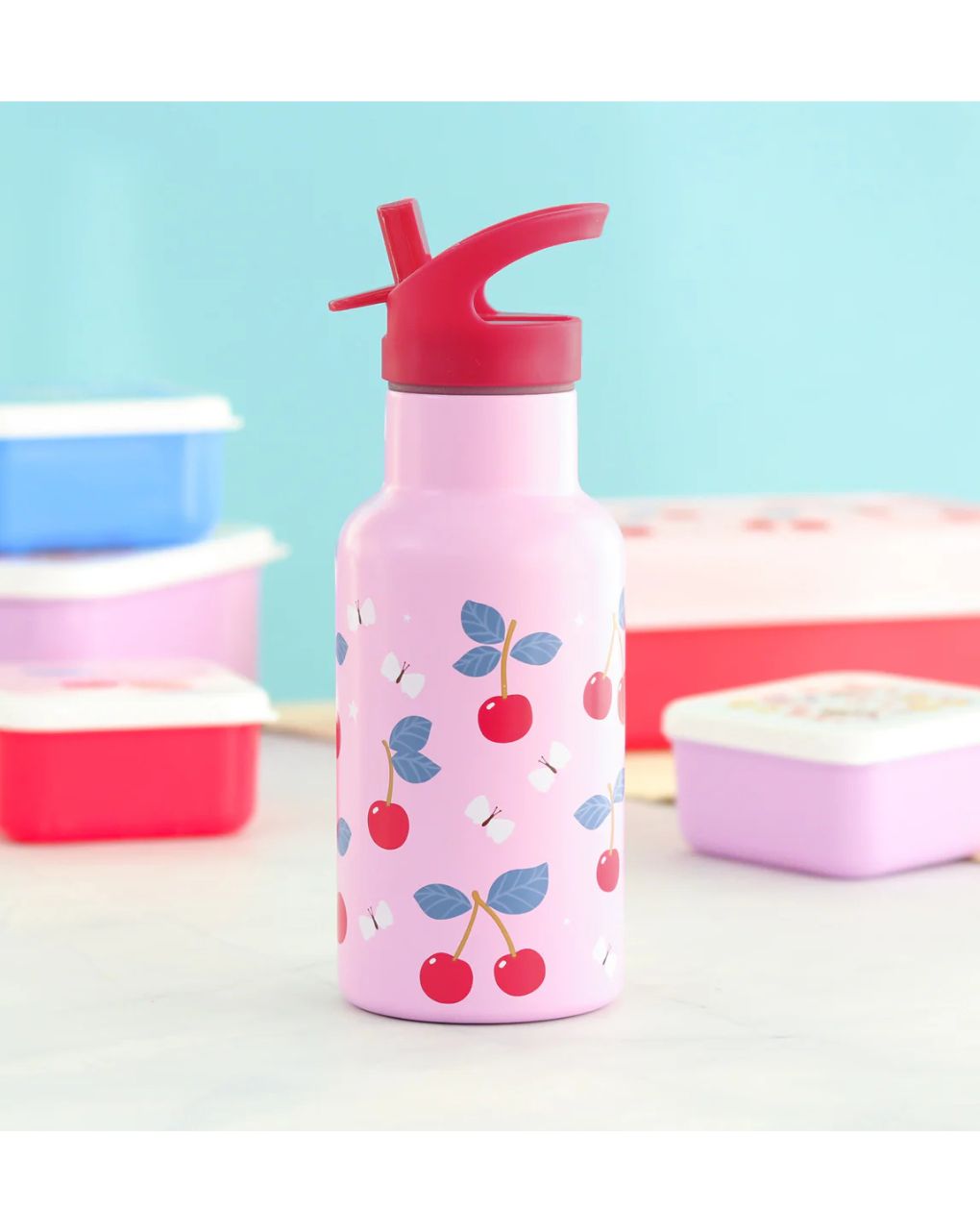 A little lovely company μπουκάλι θερμός με διπλό τοίχωμα από ανοξείδωτο ατσάλι 350ml cherries dbssch88 - A LITTLE LOVELY COMP