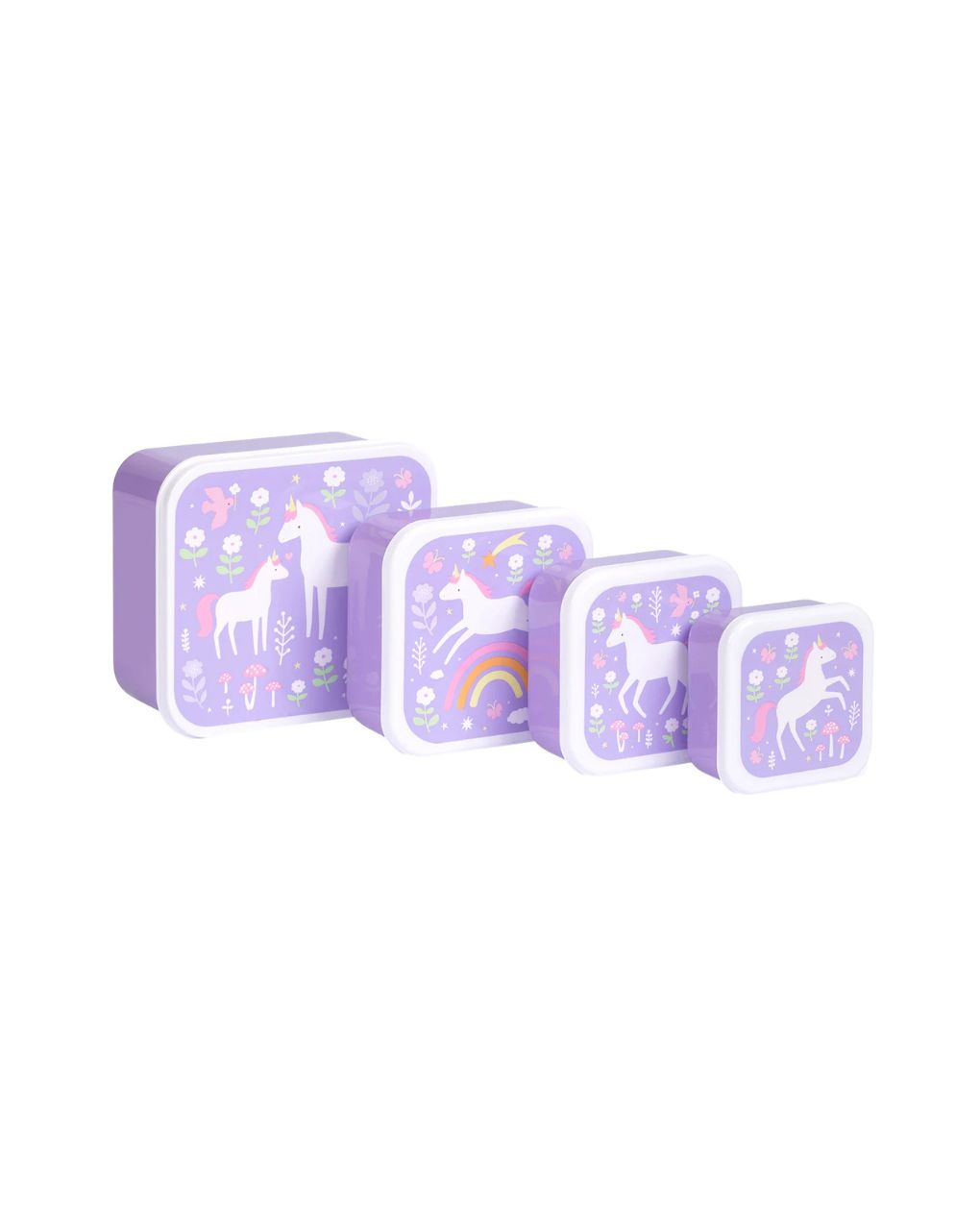 A little lovely company σετ 4 δοχεία φαγητού lunch & snack box unicorn dreams sbseud73 - A LITTLE LOVELY COMP