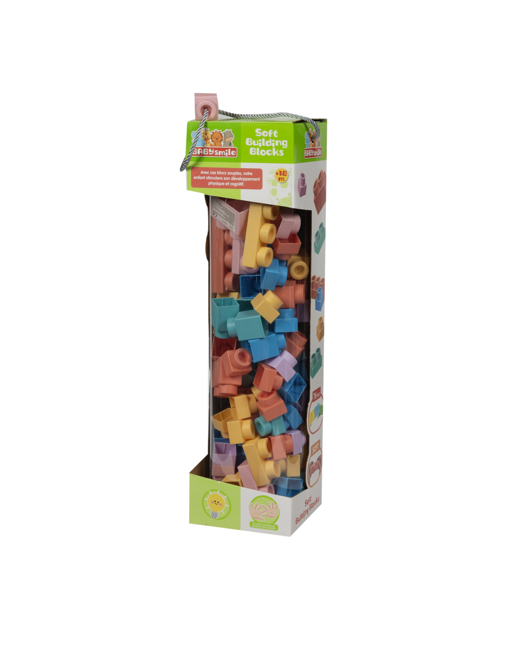 Baby smile σετ 76 μαλακά τουβλάκια για κατασκευή - Baby Smile