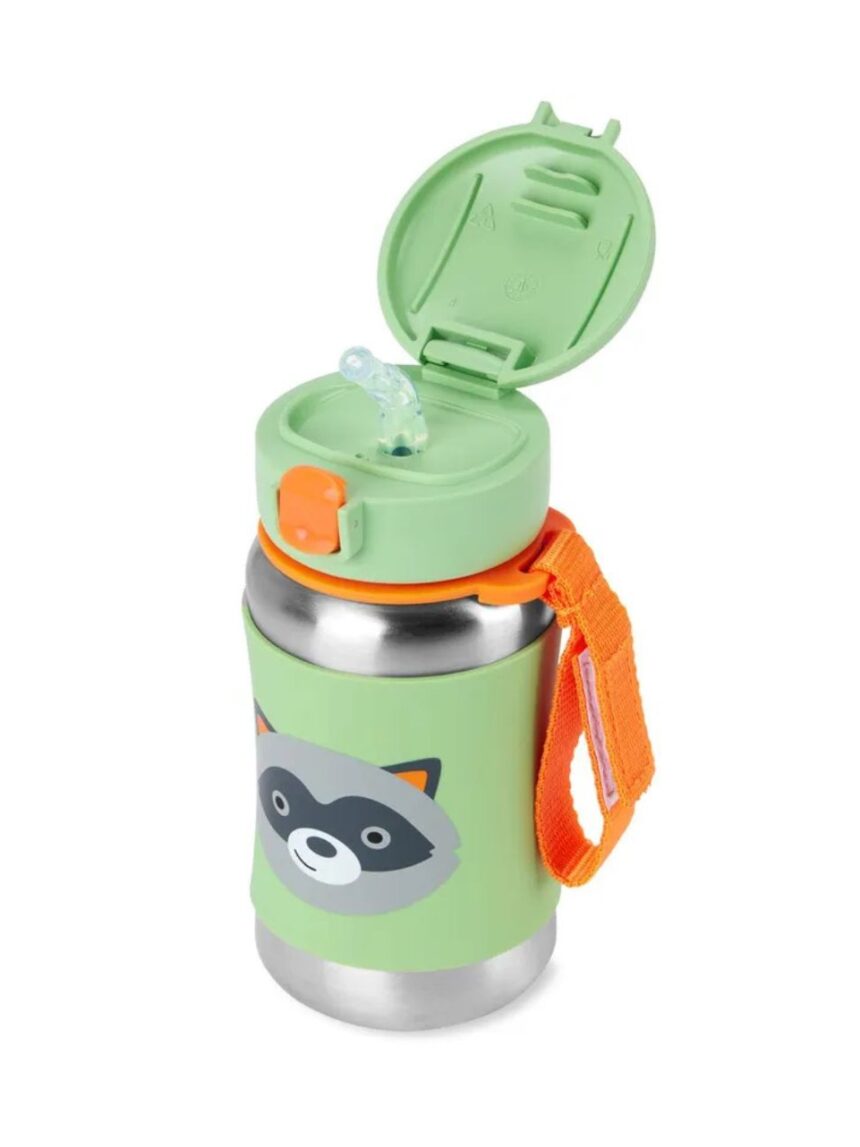Skip hop zoo stainless steel παγούρι με καλαμάκι 350ml raccoon 9s891910 - SKIP HOP