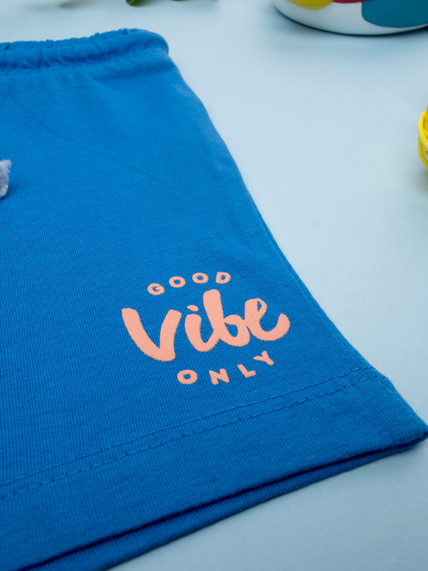 βρεφικό σορτσάκι μπλε good vibe only για αγόρι - Prénatal