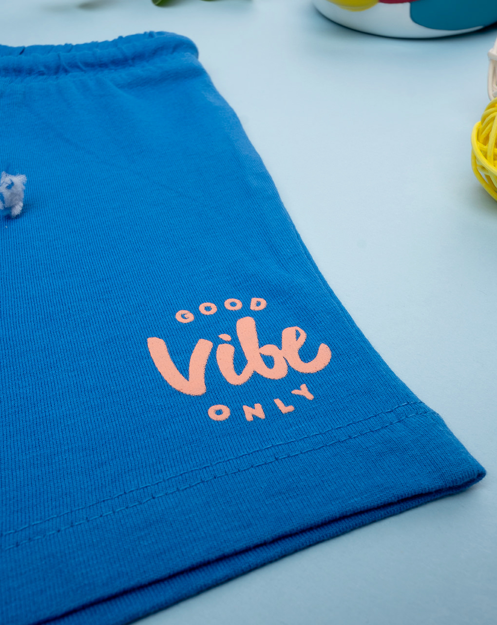 βρεφικό σορτσάκι μπλε good vibe only για αγόρι - Prénatal