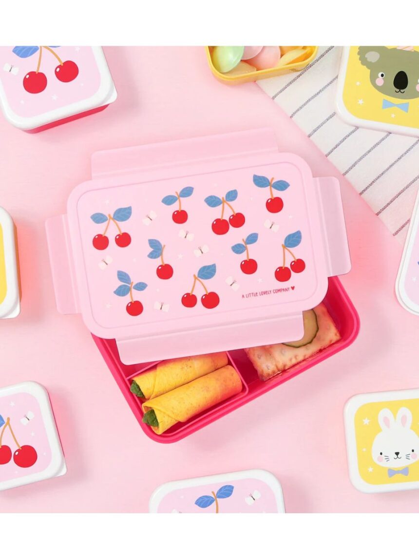 A little lovely company δοχείο φαγητού bento με χωρίσματα 1200ml cherries bbchpi78 - A LITTLE LOVELY COMP