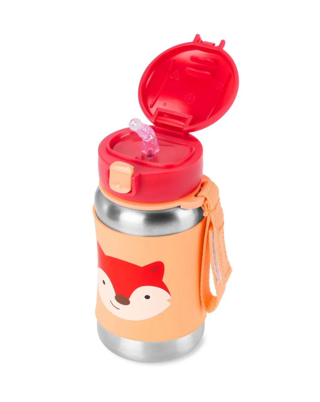 Skip hop zoo stainless steel παγούρι με καλαμάκι 350ml fox 9s892110 - SKIP HOP