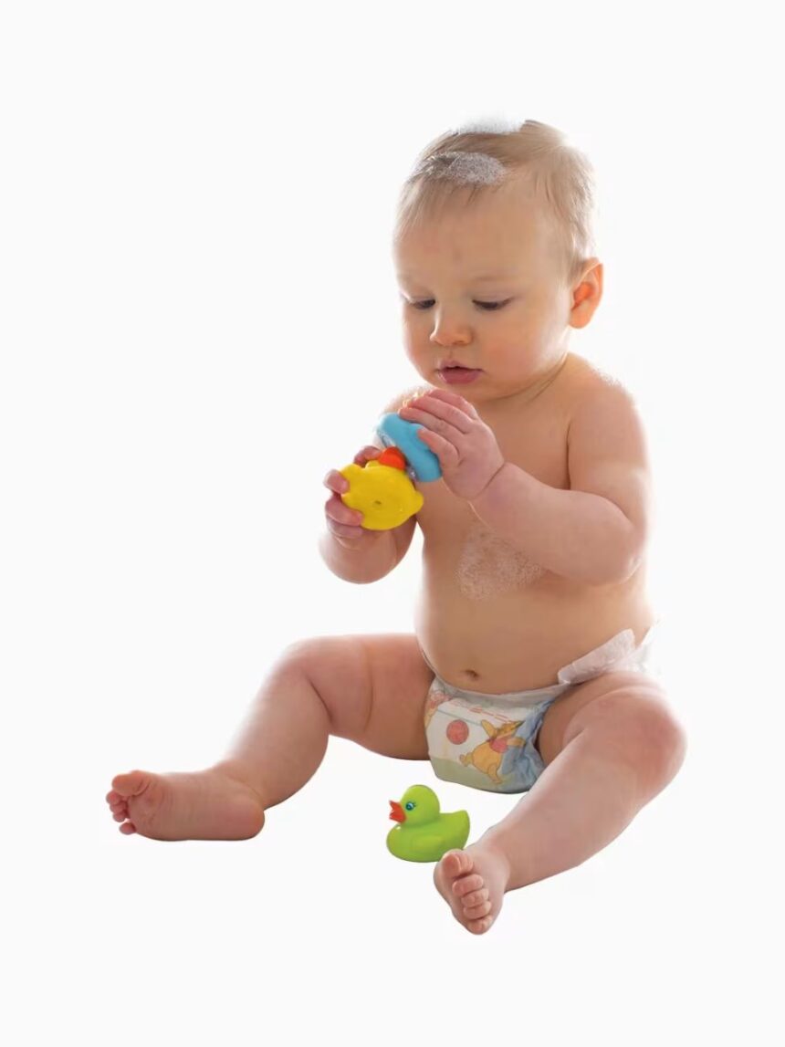 Playgro bright baby duckies 6m+ πολύχρωμα παπάκια μπάνιου 3 τεμάχια 0188411 - PLG