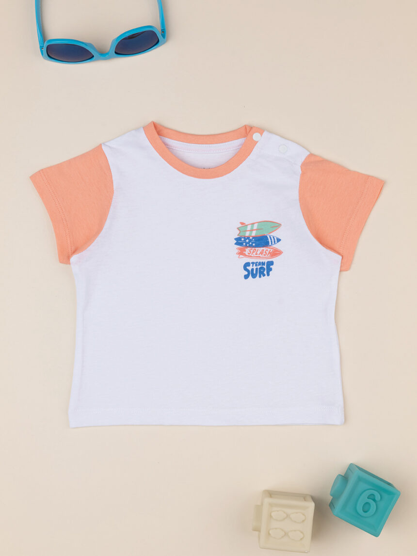βρεφικό t-shirt λευκό team surf για αγόρι - Prénatal