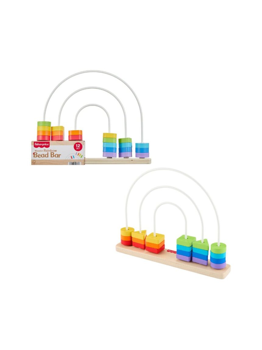 Mattel fisher-price ξύλινο σετ ουράνιο τόξο με χάντρες jfg15 - Fisher-Price