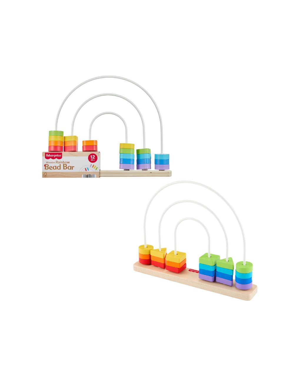 Mattel fisher-price ξύλινο σετ ουράνιο τόξο με χάντρες jfg15 - Fisher-Price