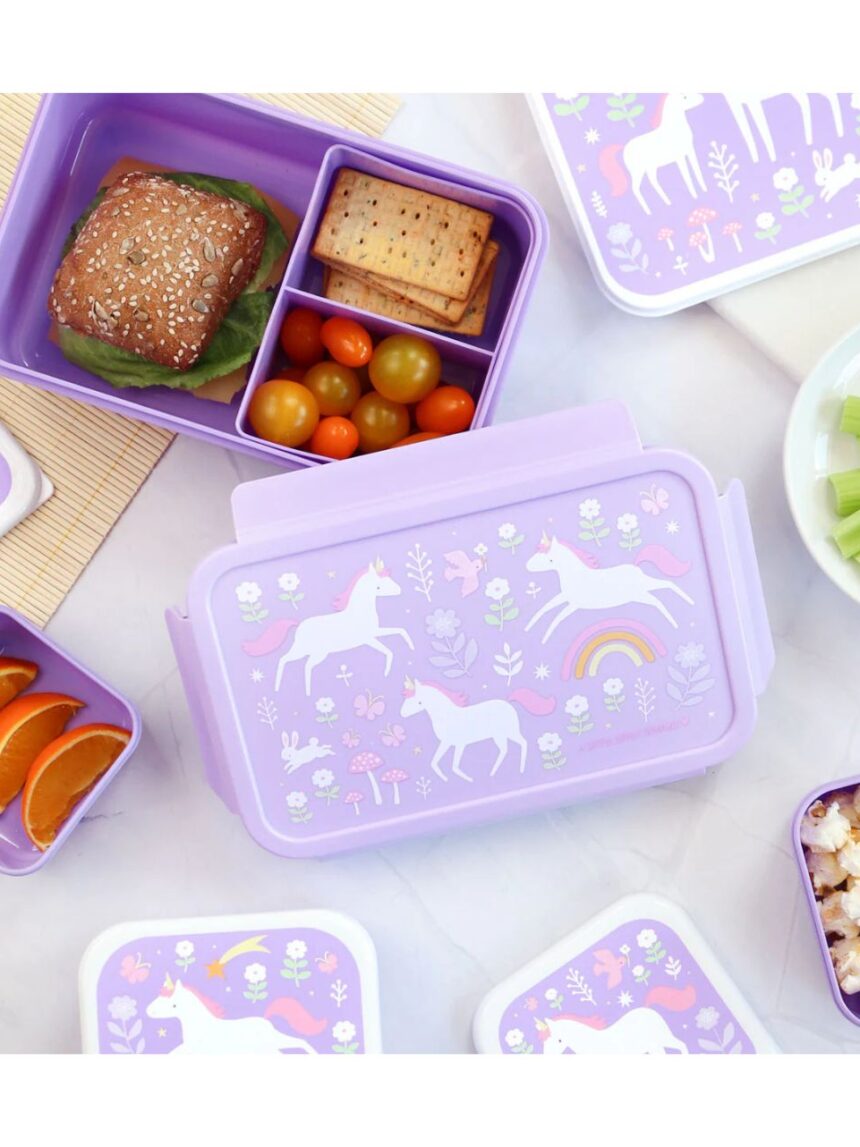 A little lovely company δοχείο φαγητού bento με χωρίσματα 1200ml unicorn dreams bbudpu70 - A LITTLE LOVELY COMP