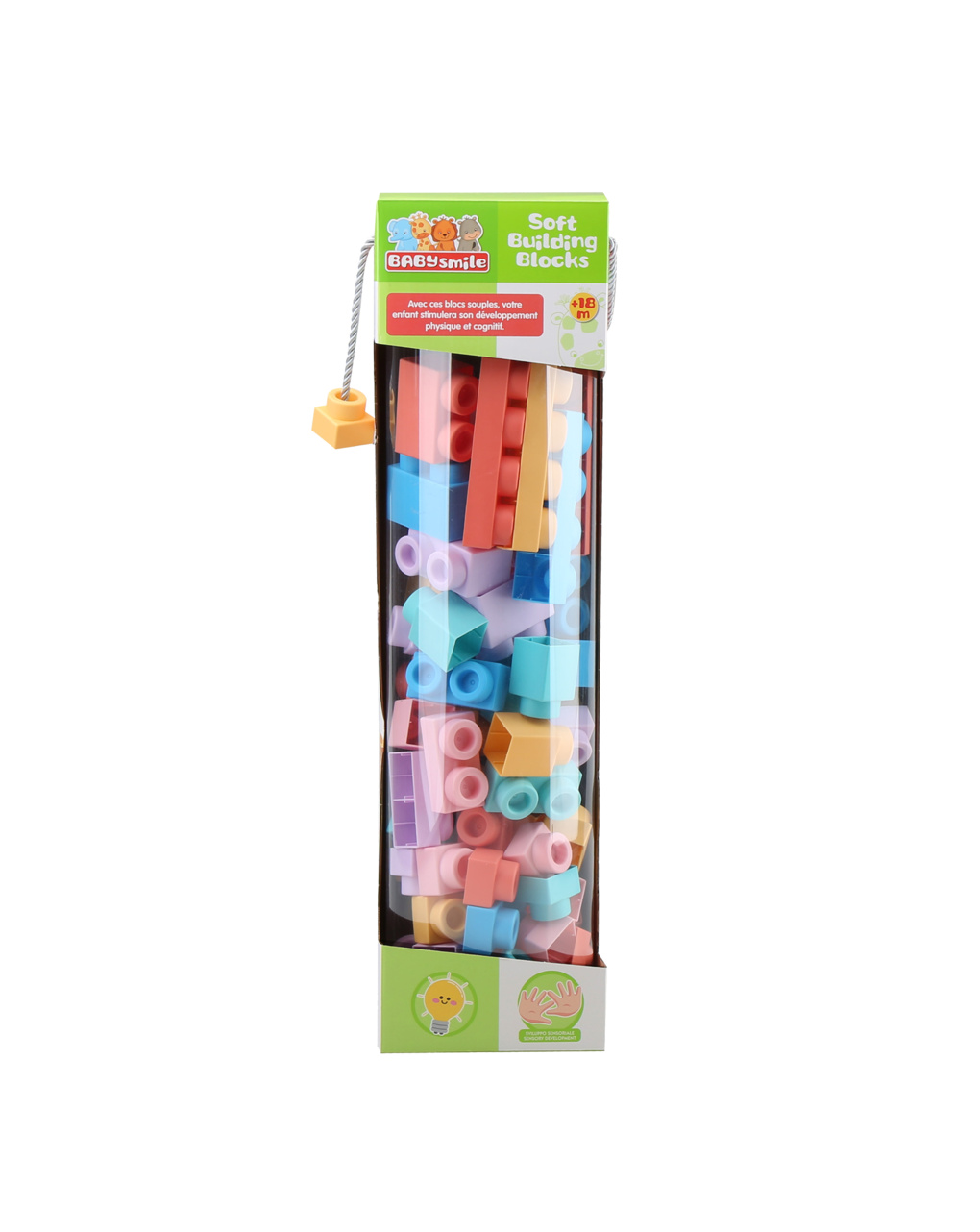 Baby smile σετ 76 μαλακά τουβλάκια για κατασκευή