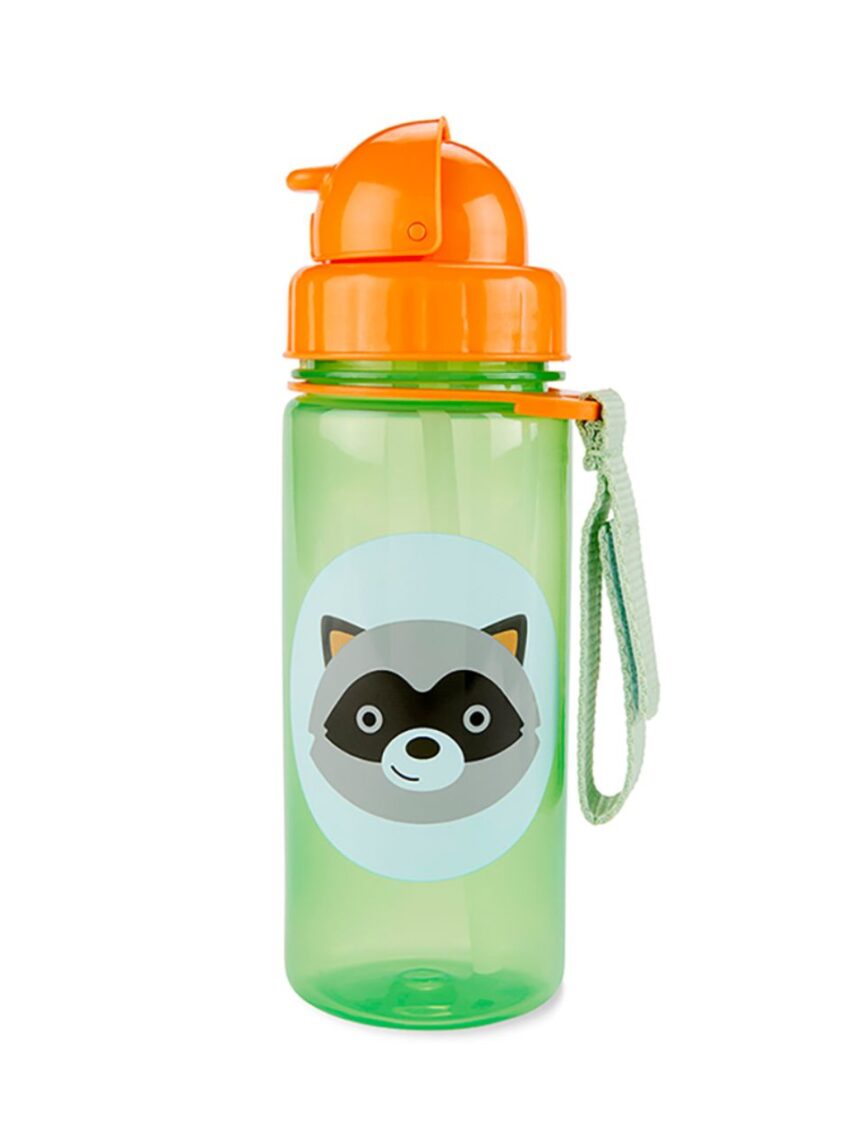Skip hop zoo πλαστικό παγούρι με καλαμάκι 384,5ml raccoon 12m+ 9q336910 - SKIP HOP