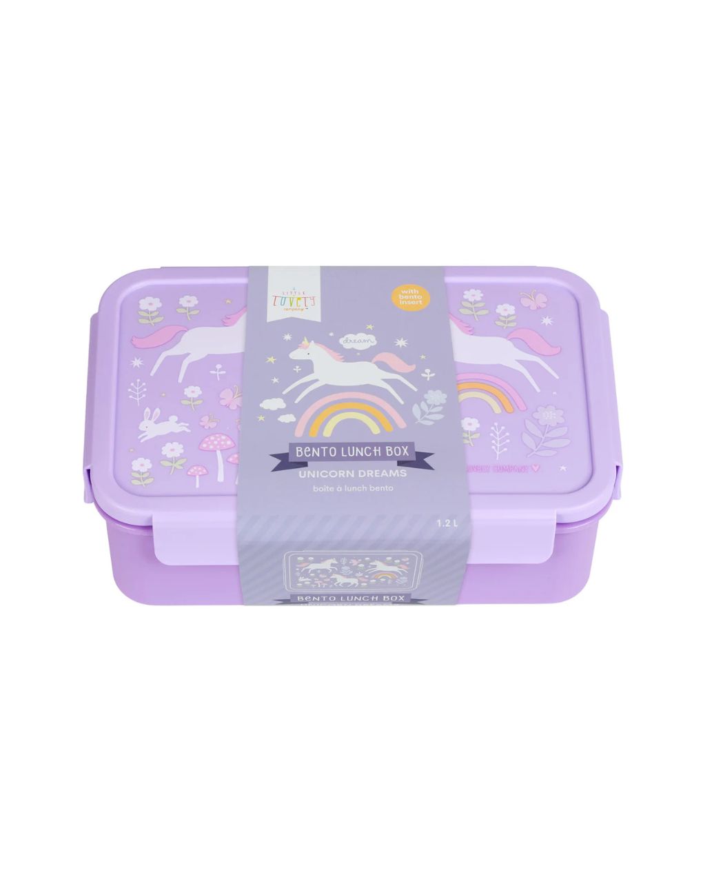 A little lovely company δοχείο φαγητού bento με χωρίσματα 1200ml unicorn dreams bbudpu70 - A LITTLE LOVELY COMP