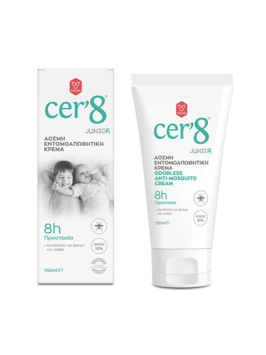 Cer'8 anti-mosquito cream junior άοσμη εντομοαπωθητική κρέμα 150ml - Cer'8