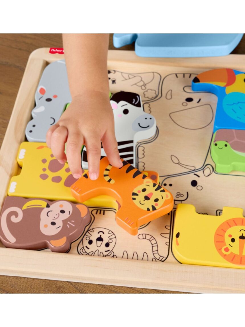Mattel fisher-price ξύλινο παζλ με ζωάκια jfg10 - Fisher-Price