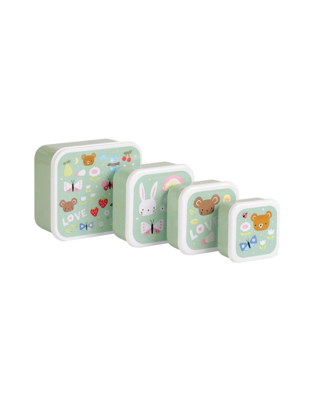 A little lovely company σετ 4 δοχεία φαγητού lunch & snack box joy sbsejo62 - A LITTLE LOVELY COMP