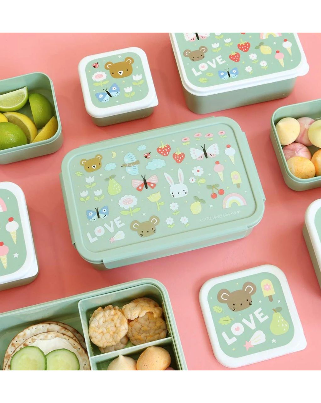 A little lovely company δοχείο φαγητού bento με χωρίσματα 1200ml joy sbjomu57 - A LITTLE LOVELY COMP