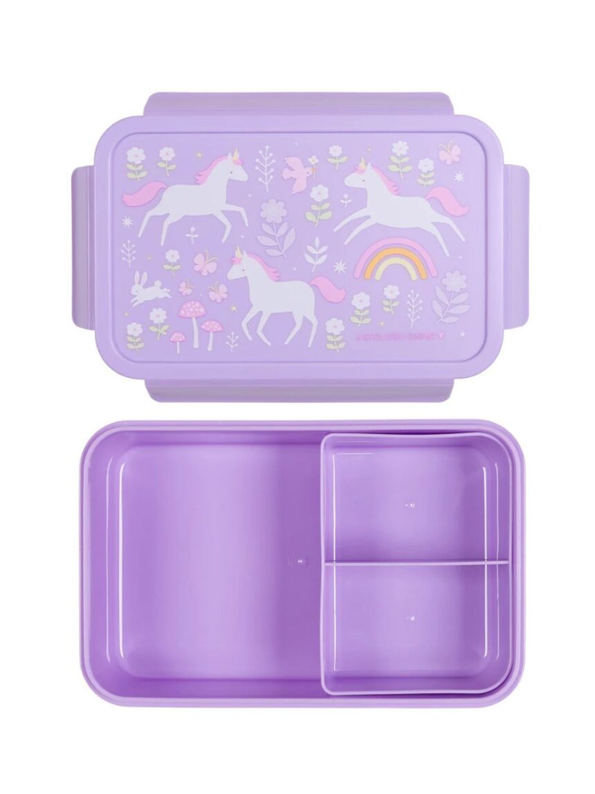 A little lovely company δοχείο φαγητού bento με χωρίσματα 1200ml unicorn dreams bbudpu70 - A LITTLE LOVELY COMP