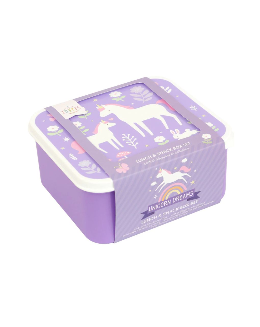 A little lovely company σετ 4 δοχεία φαγητού lunch & snack box unicorn dreams sbseud73 - A LITTLE LOVELY COMP
