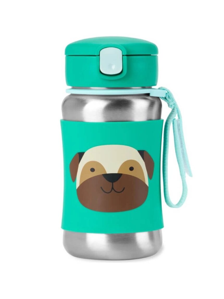 Skip hop zoo stainless steel παγούρι με καλαμάκι 350ml pug 9s892010 - SKIP HOP