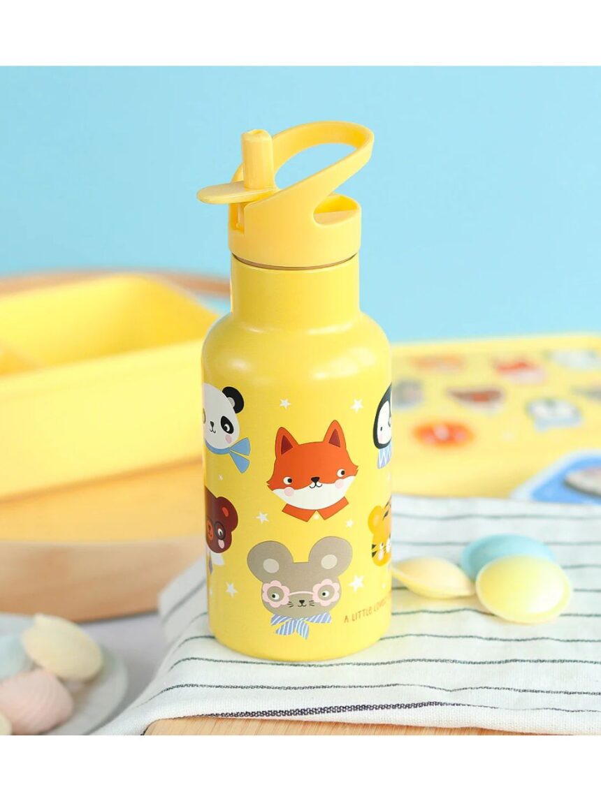 A little lovely company μπουκάλι θερμός με διπλό τοίχωμα από ανοξείδωτο ατσάλι 350ml animal friends dbssaf87 - A LITTLE LOVELY COMP