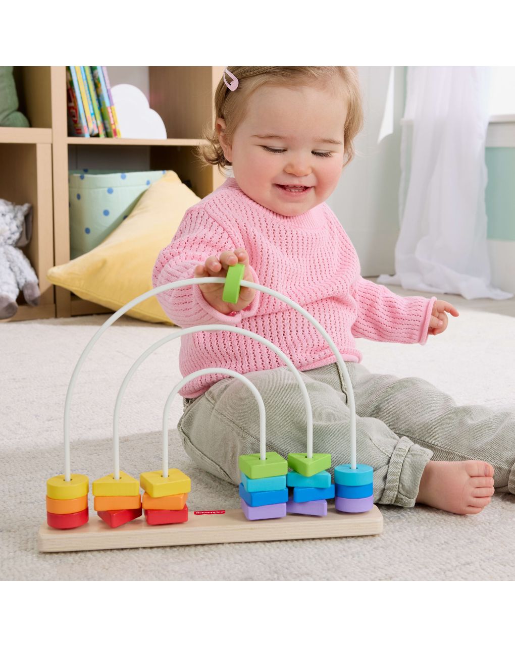 Mattel fisher-price ξύλινο σετ ουράνιο τόξο με χάντρες jfg15 - Fisher-Price