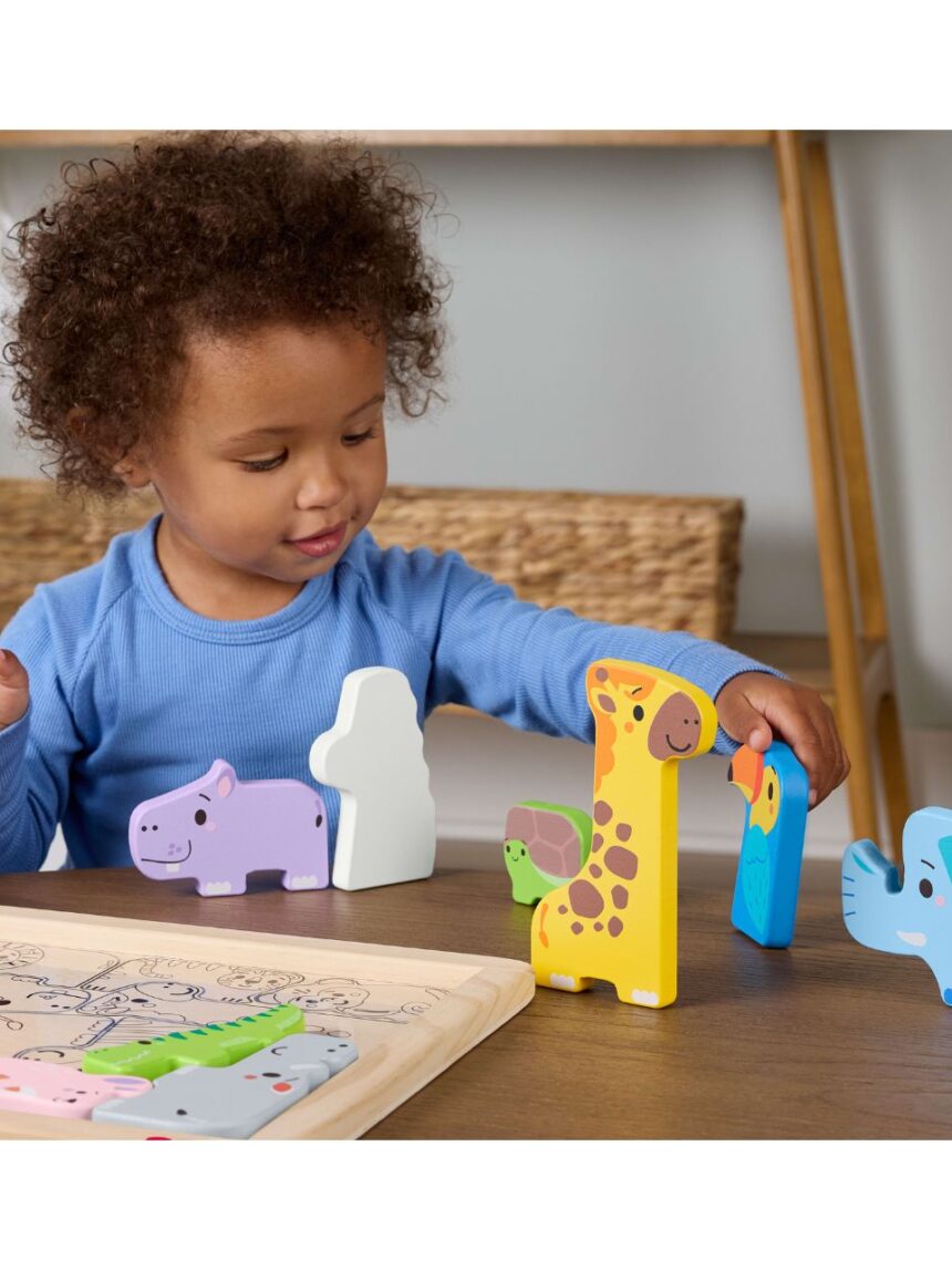 Mattel fisher-price ξύλινο παζλ με ζωάκια jfg10 - Fisher-Price