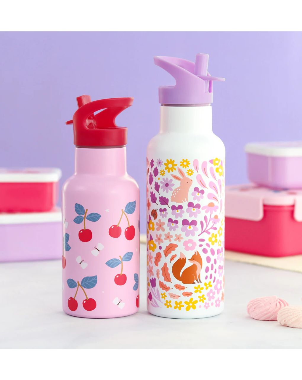 A little lovely company μπουκάλι θερμός με διπλό τοίχωμα από ανοξείδωτο ατσάλι 350ml cherries dbssch88 - A LITTLE LOVELY COMP