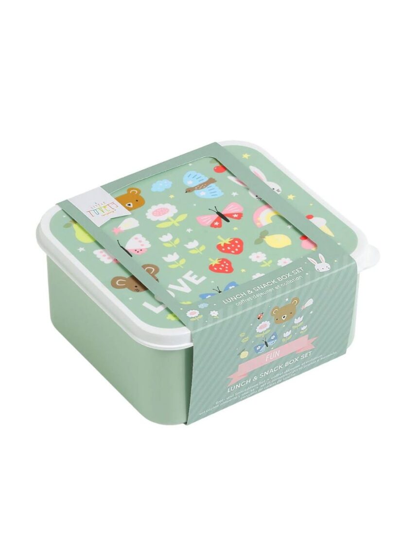 A little lovely company σετ 4 δοχεία φαγητού lunch & snack box joy sbsejo62 - A LITTLE LOVELY COMP