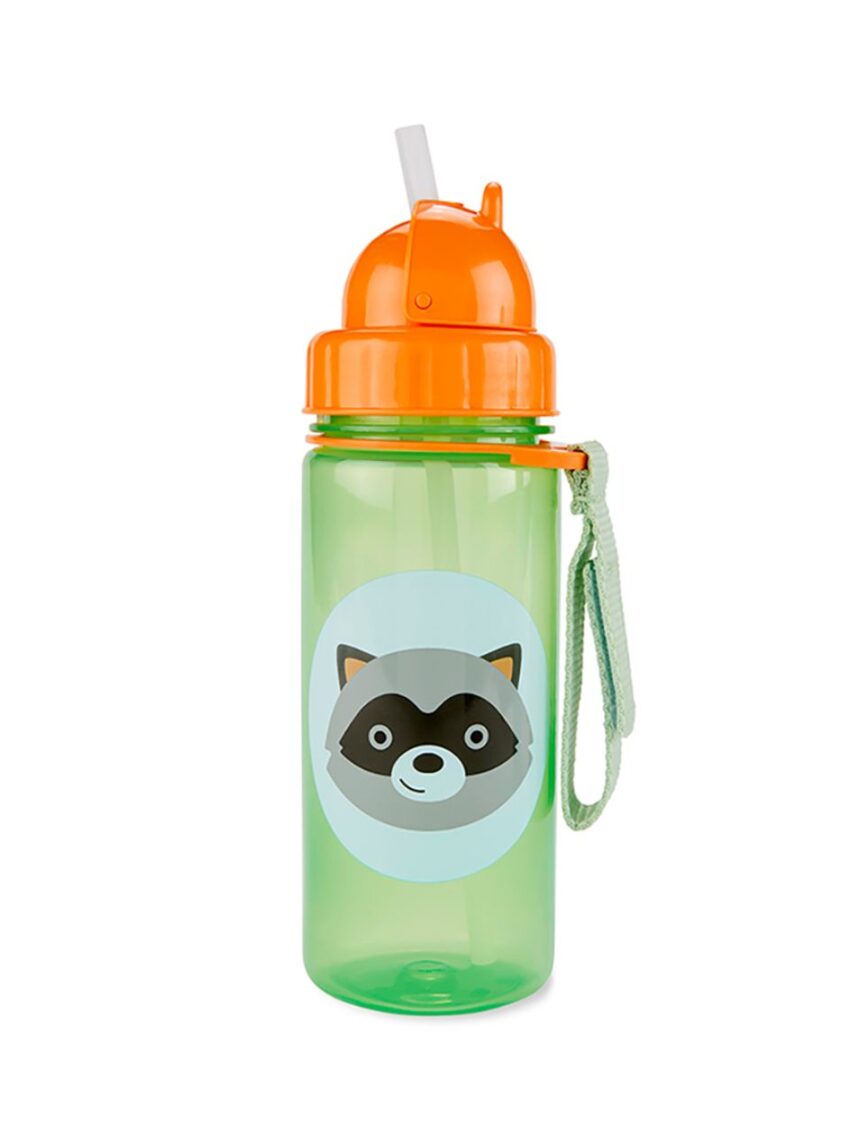 Skip hop zoo πλαστικό παγούρι με καλαμάκι 384.5ml raccoon 9q336910 - SKIP HOP