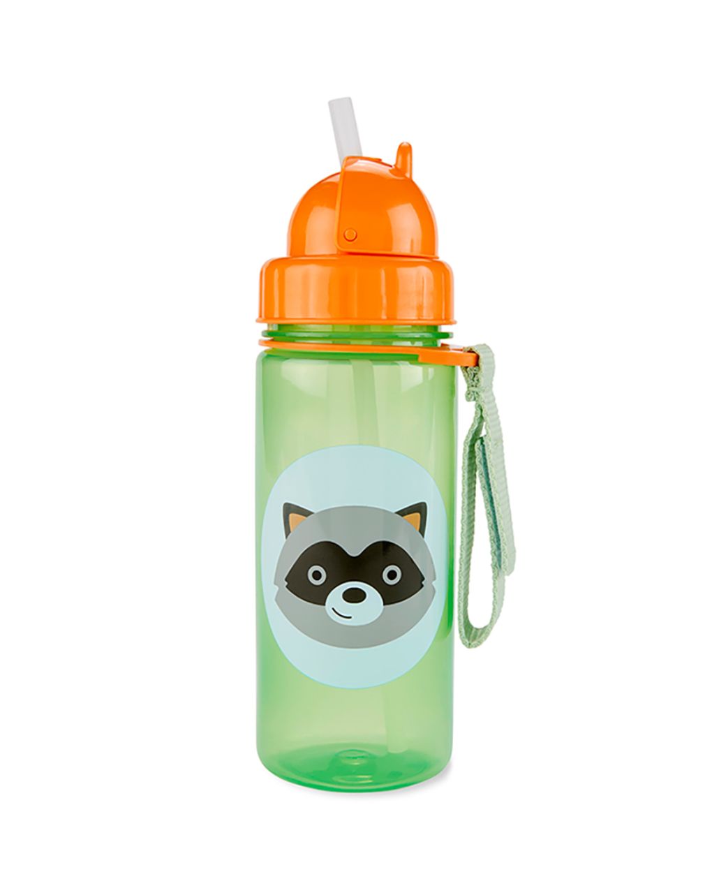 Skip hop zoo πλαστικό παγούρι με καλαμάκι 384.5ml raccoon 9q336910