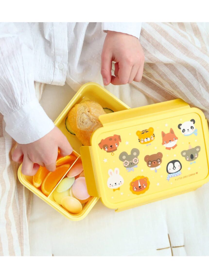 A little lovely company δοχείο φαγητού bento με χωρίσματα 1200ml animal friends bbafye77 - A LITTLE LOVELY COMP