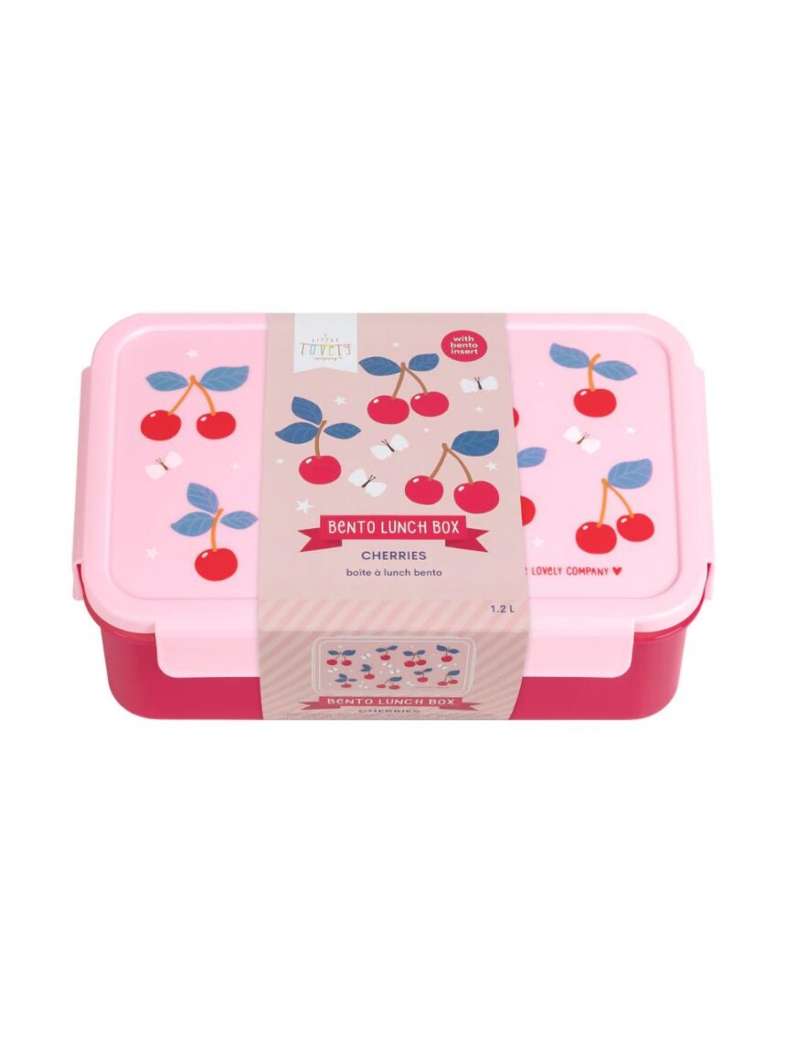 A little lovely company δοχείο φαγητού bento με χωρίσματα 1200ml cherries bbchpi78 - A LITTLE LOVELY COMP