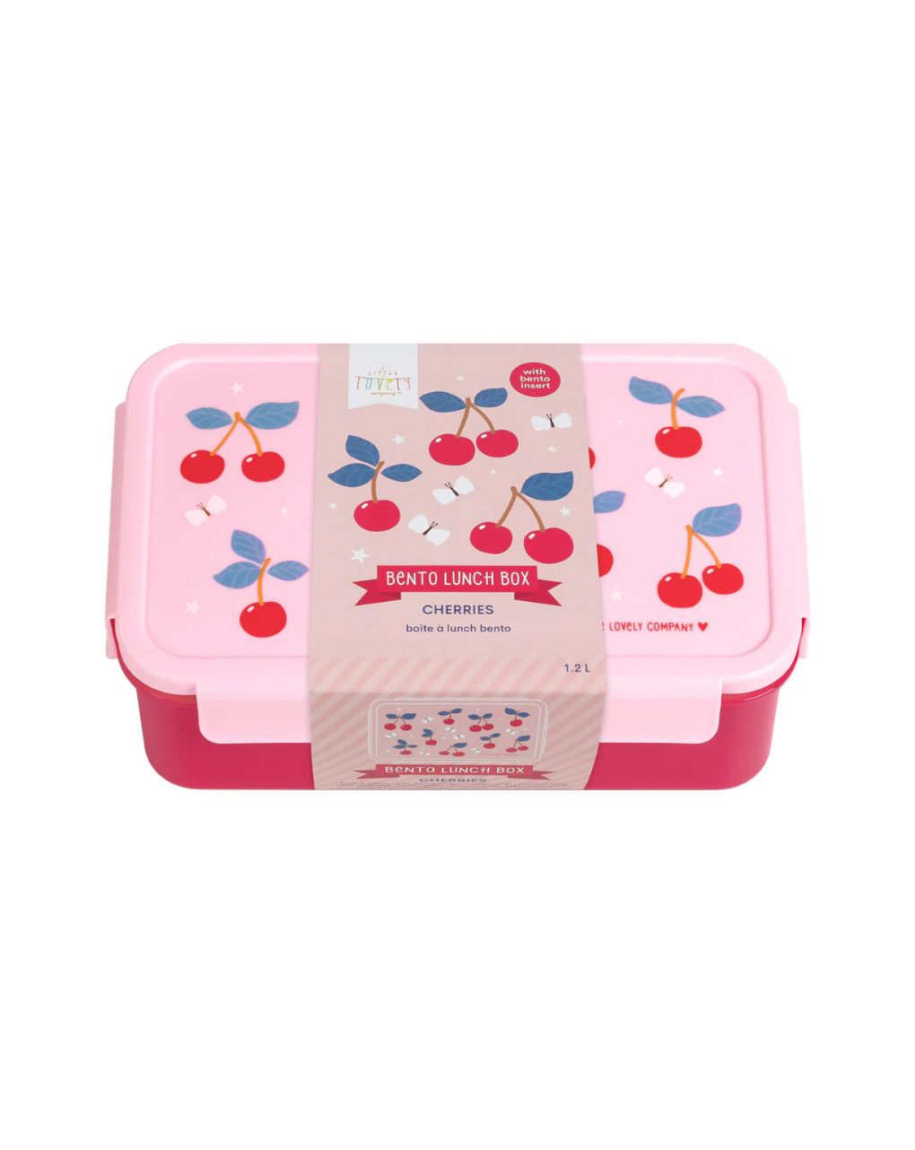 A little lovely company δοχείο φαγητού bento με χωρίσματα 1200ml cherries bbchpi78 - A LITTLE LOVELY COMP