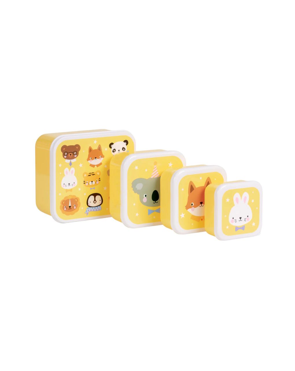 A little lovely company σετ 4 δοχεία φαγητού lunch & snack box animal friends sbseaf81 - A LITTLE LOVELY COMP