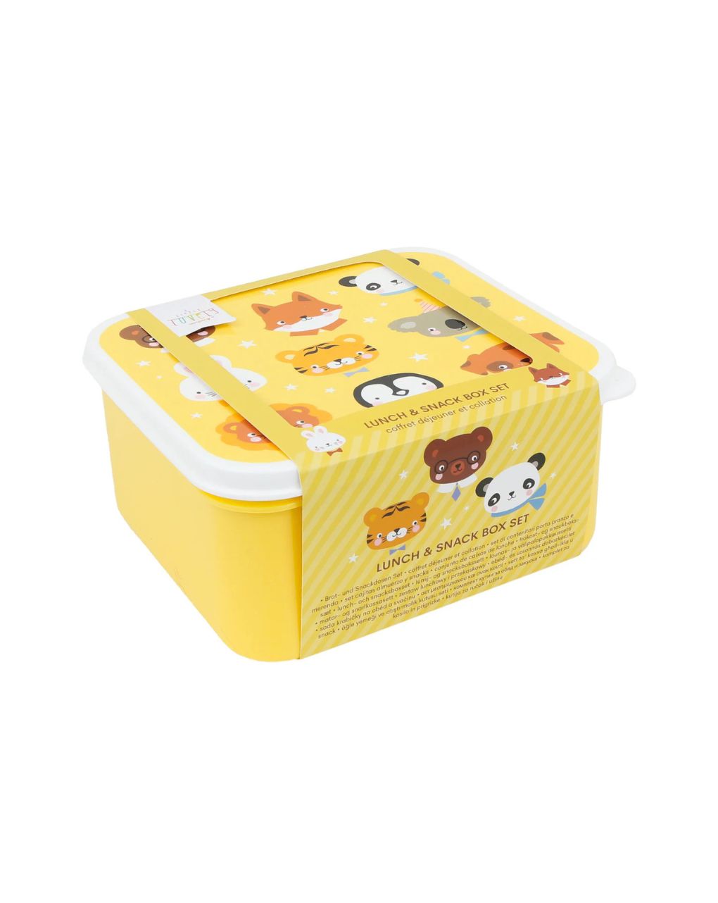 A little lovely company σετ 4 δοχεία φαγητού lunch & snack box animal friends sbseaf81 - A LITTLE LOVELY COMP