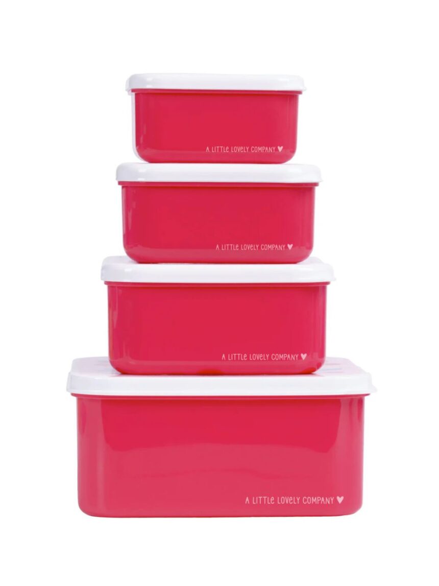 A little lovely company σετ 4 δοχεία φαγητού lunch & snack box cherries sbsech82 - A LITTLE LOVELY COMP