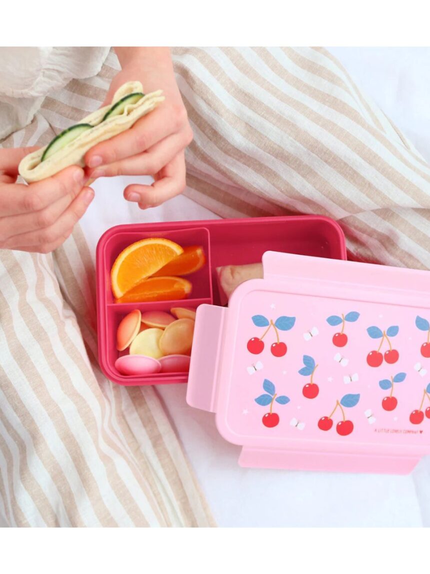 A little lovely company δοχείο φαγητού bento με χωρίσματα 1200ml cherries bbchpi78 - A LITTLE LOVELY COMP