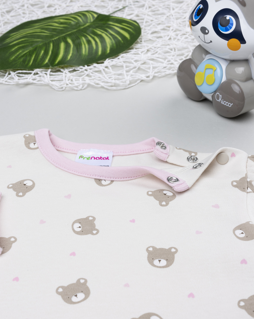 βρεφική πιτζάμα κρεμ με αρκουδάκια για κορίτσι - Prénatal