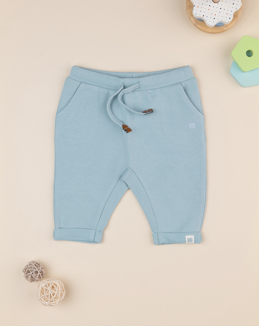 βρεφικό παντελόνι φόρμας βεραμάν με αρκουδάκι για αγόρι - Prénatal