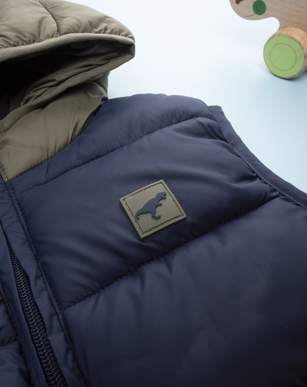 παιδικό αμάνικο μπουφάν puffer μπλε dino για αγόρι - Prénatal