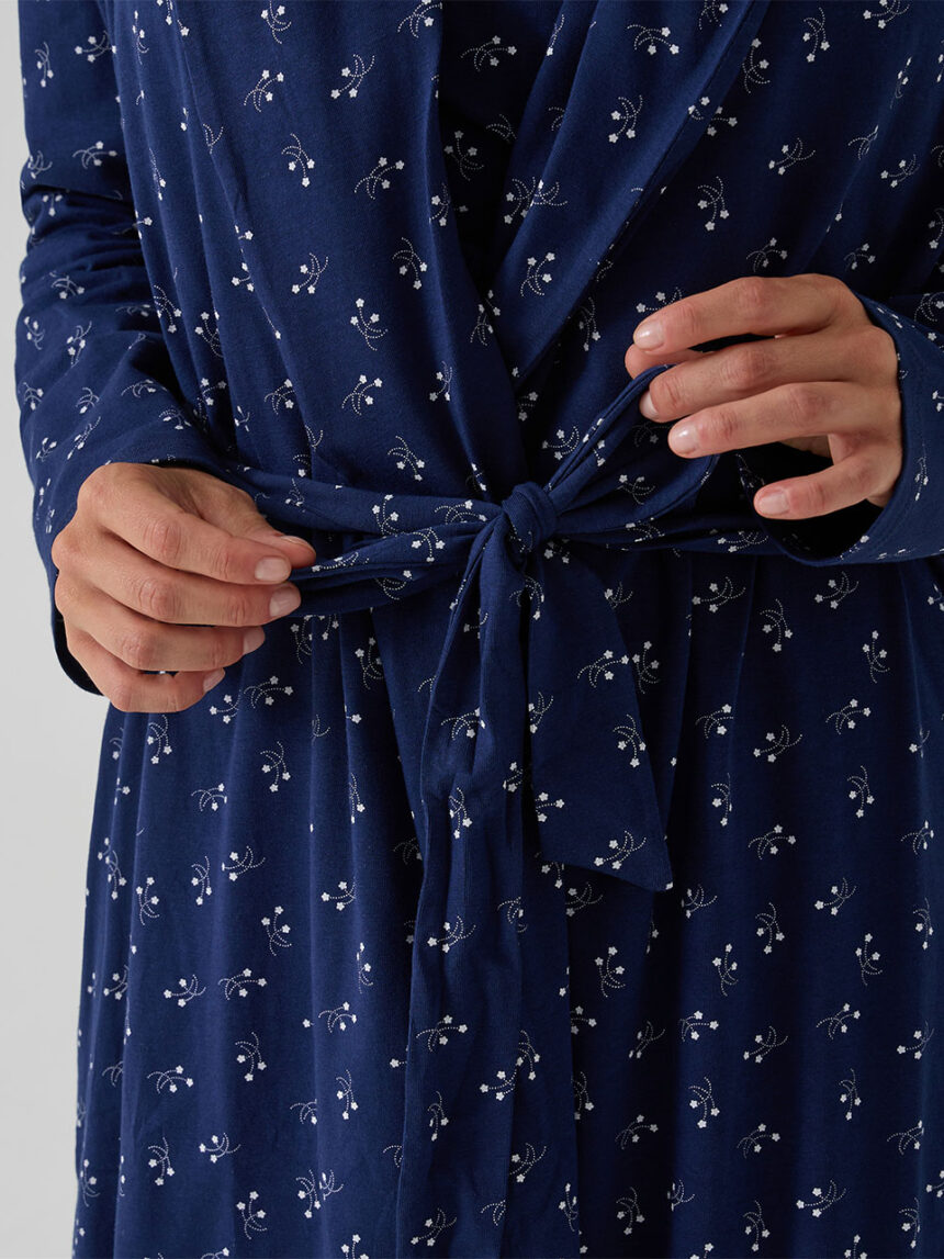 γυναικεία ρόμπα εγκυμοσύνης/θηλασμού μπλε φλοράλ - Prénatal