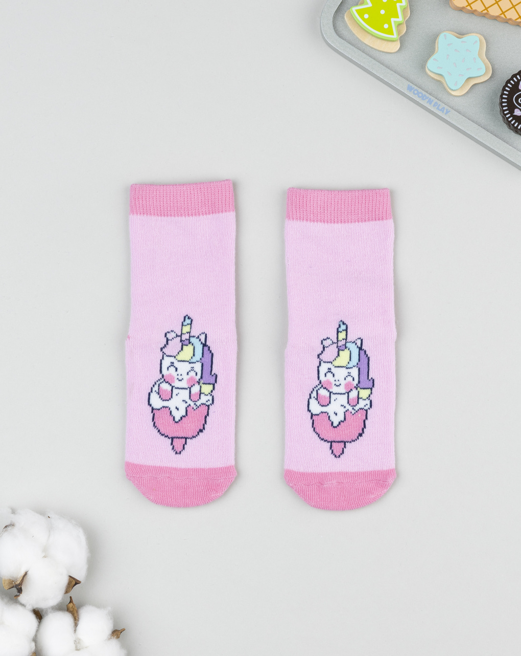 βρεφικές αντιολισθητικές κάλτσες με μονόκερο για κορίτσι