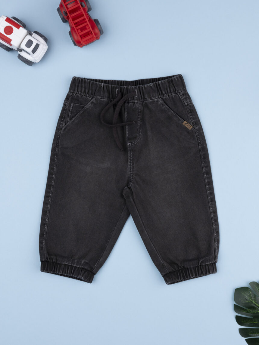 βρεφικό τζιν παντελόνι γκρι με λάστιχο για αγόρι - Prénatal