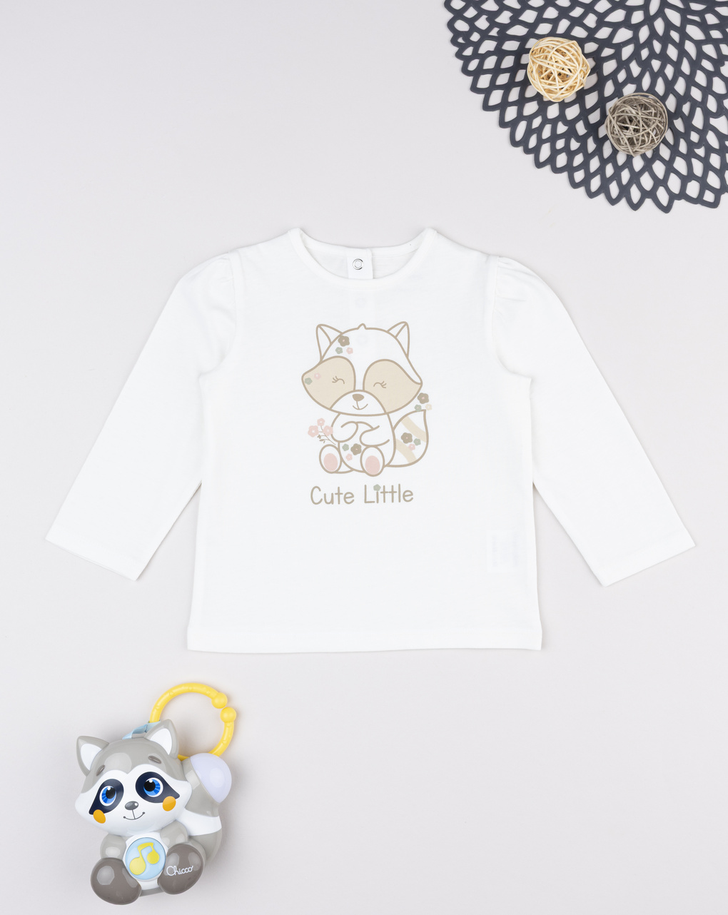 βρεφική μπλούζα λευκή cute little για κορίτσι