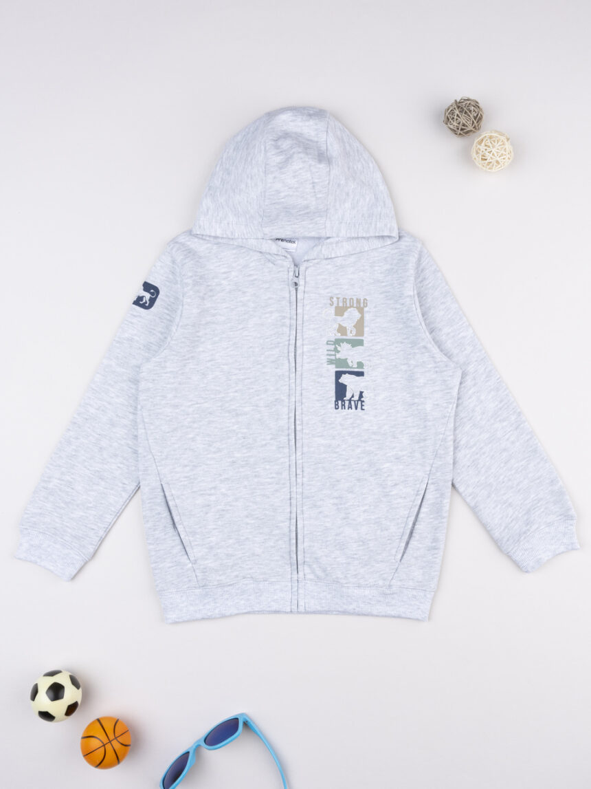 παιδική ζακέτα φούτερ γκρι dinos για αγόρι - Prénatal