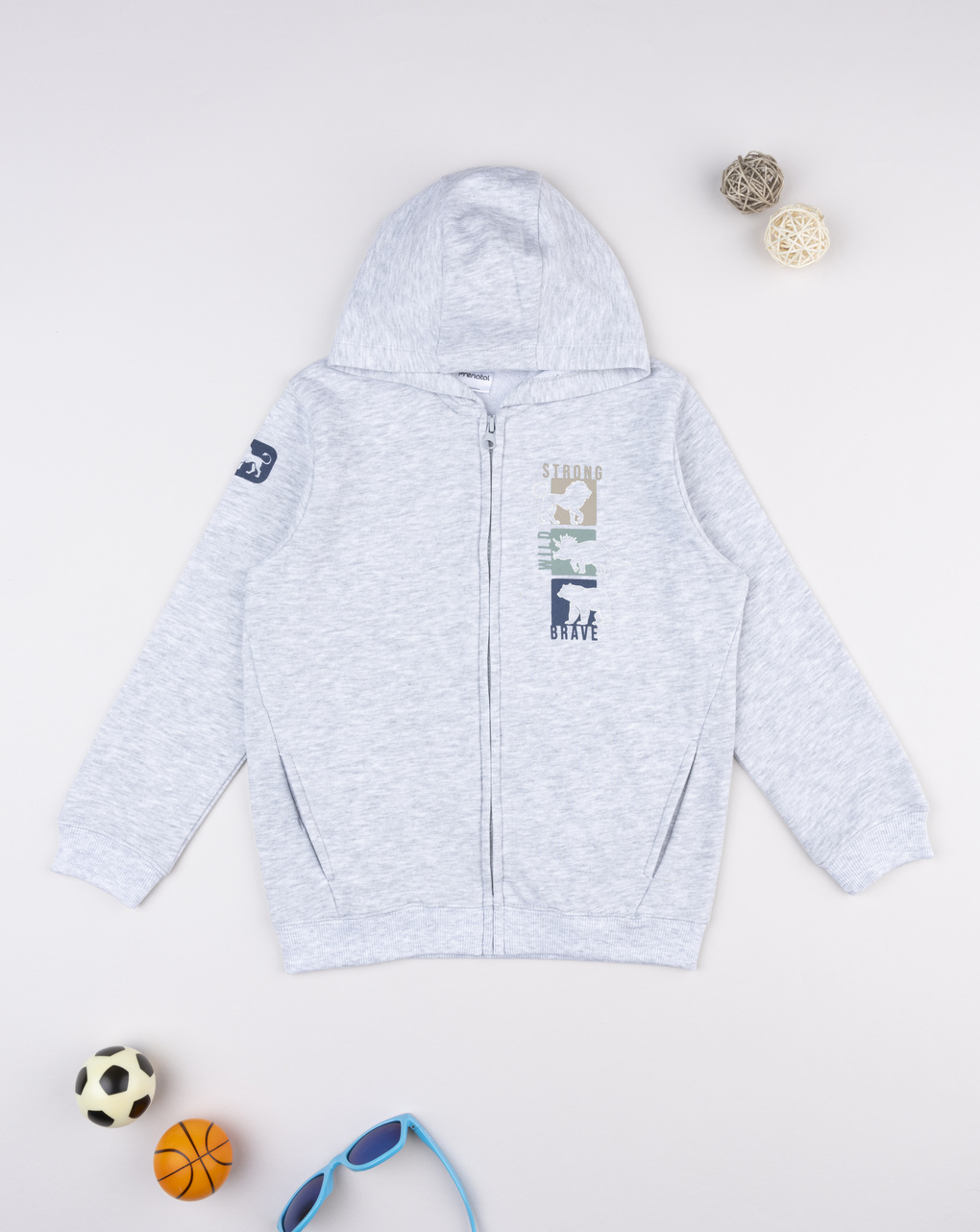 παιδική ζακέτα φούτερ γκρι dinos για αγόρι - Prénatal