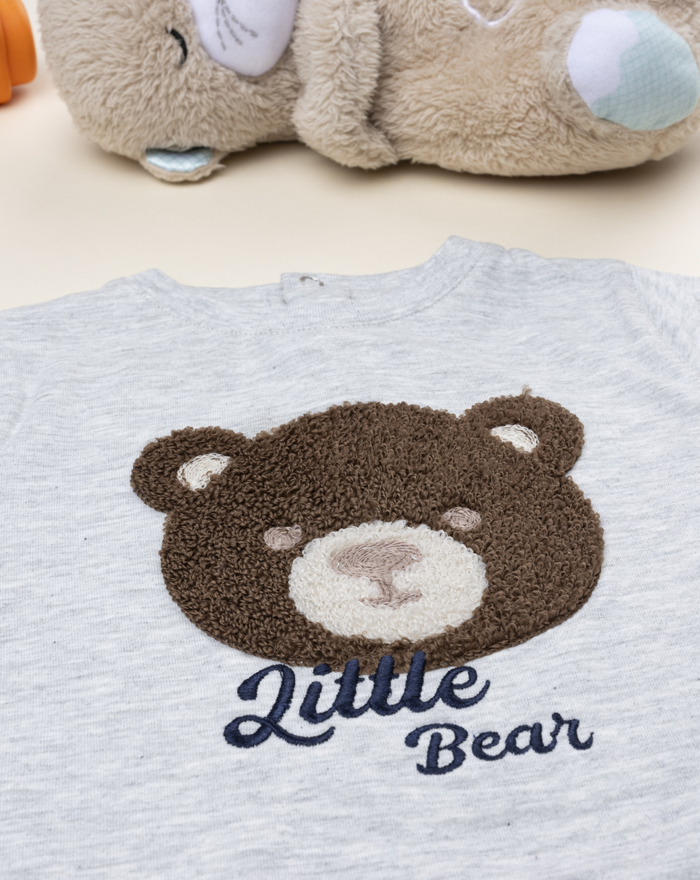 βρεφική μπλούζα γκρι little bear για αγόρι - Prénatal