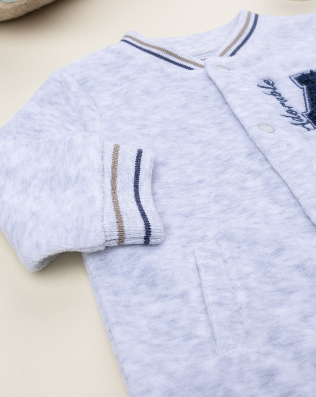 βρεφικό φορμάκι βελουτέ γκρι adorable για αγόρι - Prénatal