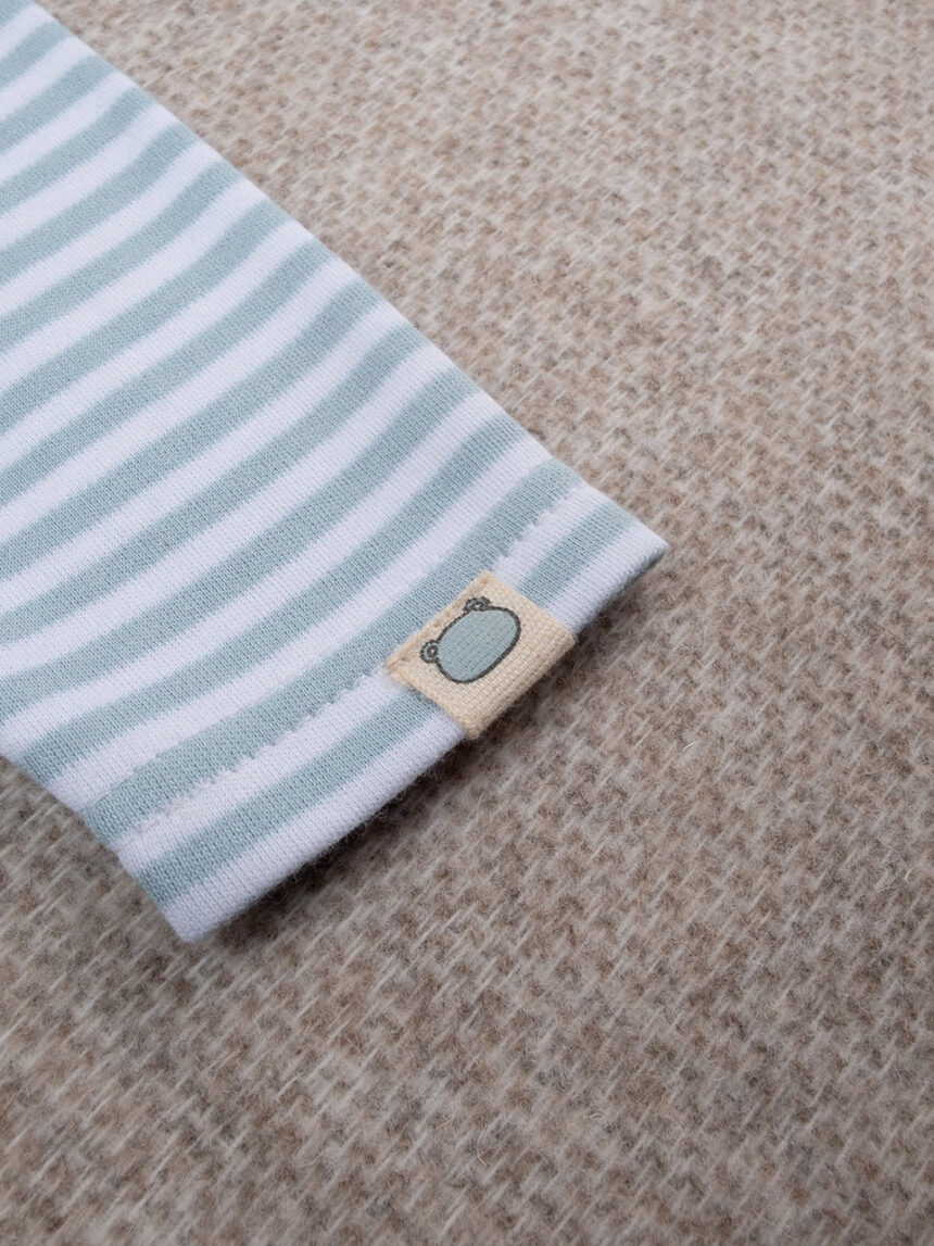 βρεφική μπλούζα ριγέ βεραμάν με αρκουδάκι για αγόρι - Prénatal