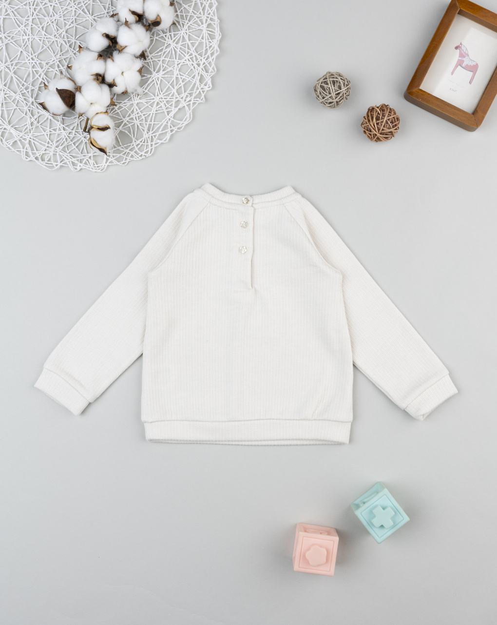 βρεφική μπλούζα φούτερ λευκή petit amour για κορίτσι - Prénatal